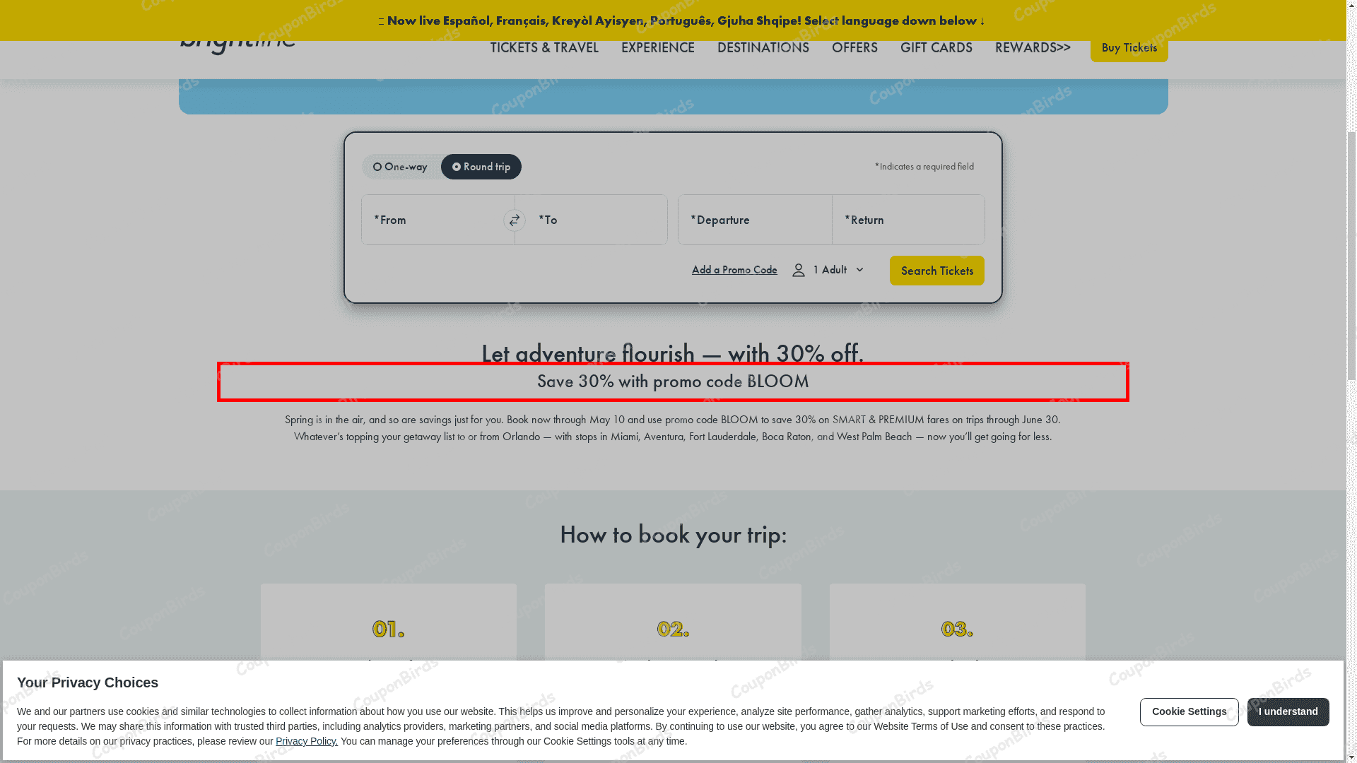 30% Brightline Promo Code Verification Screenshot
