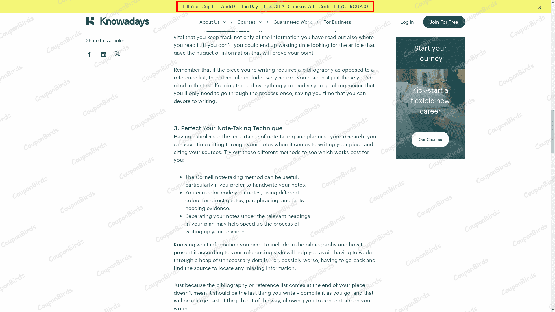 30% Knowadays Promo Code Verification Screenshot