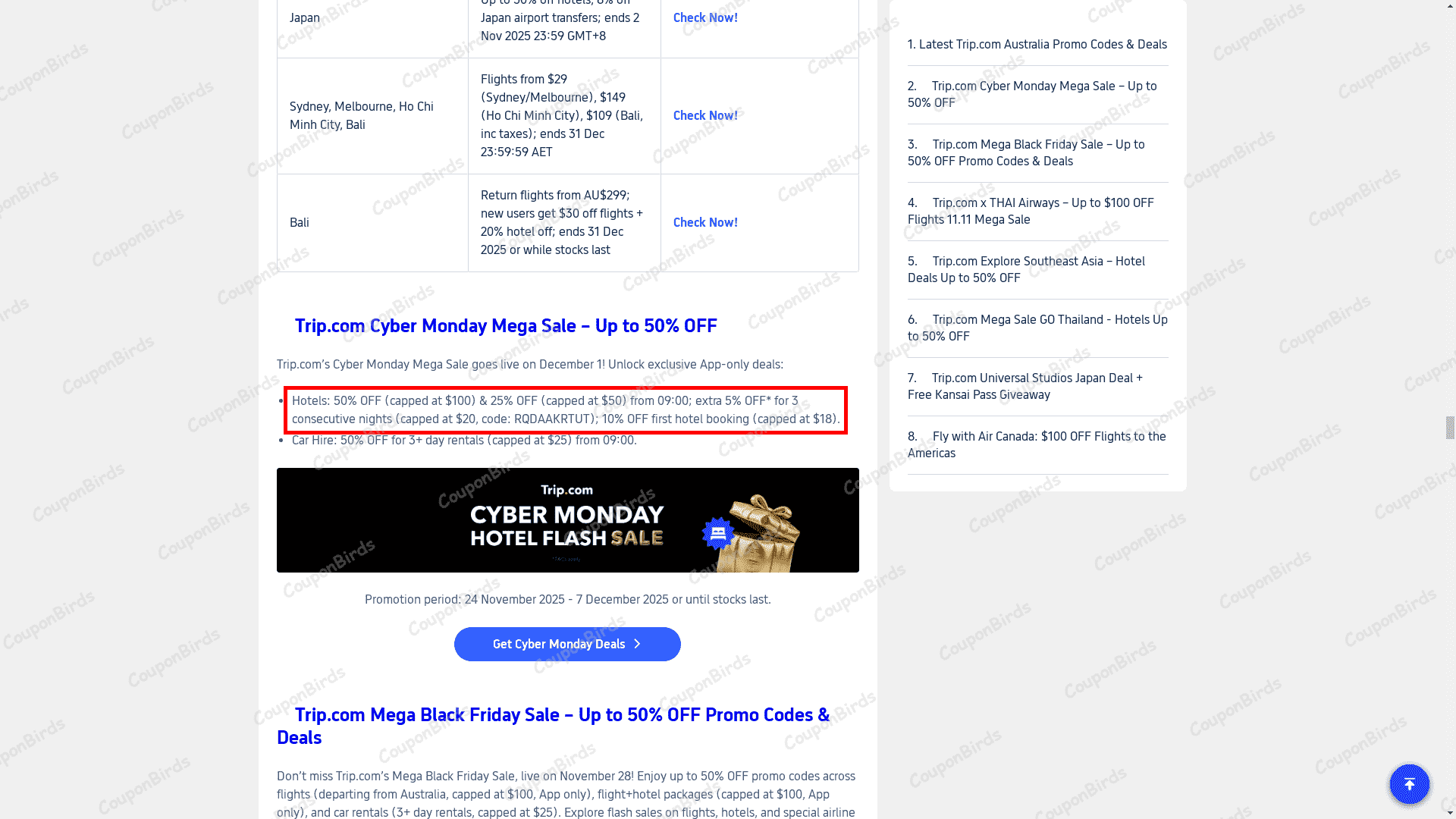 5% Trip Promo Code Verification Screenshot