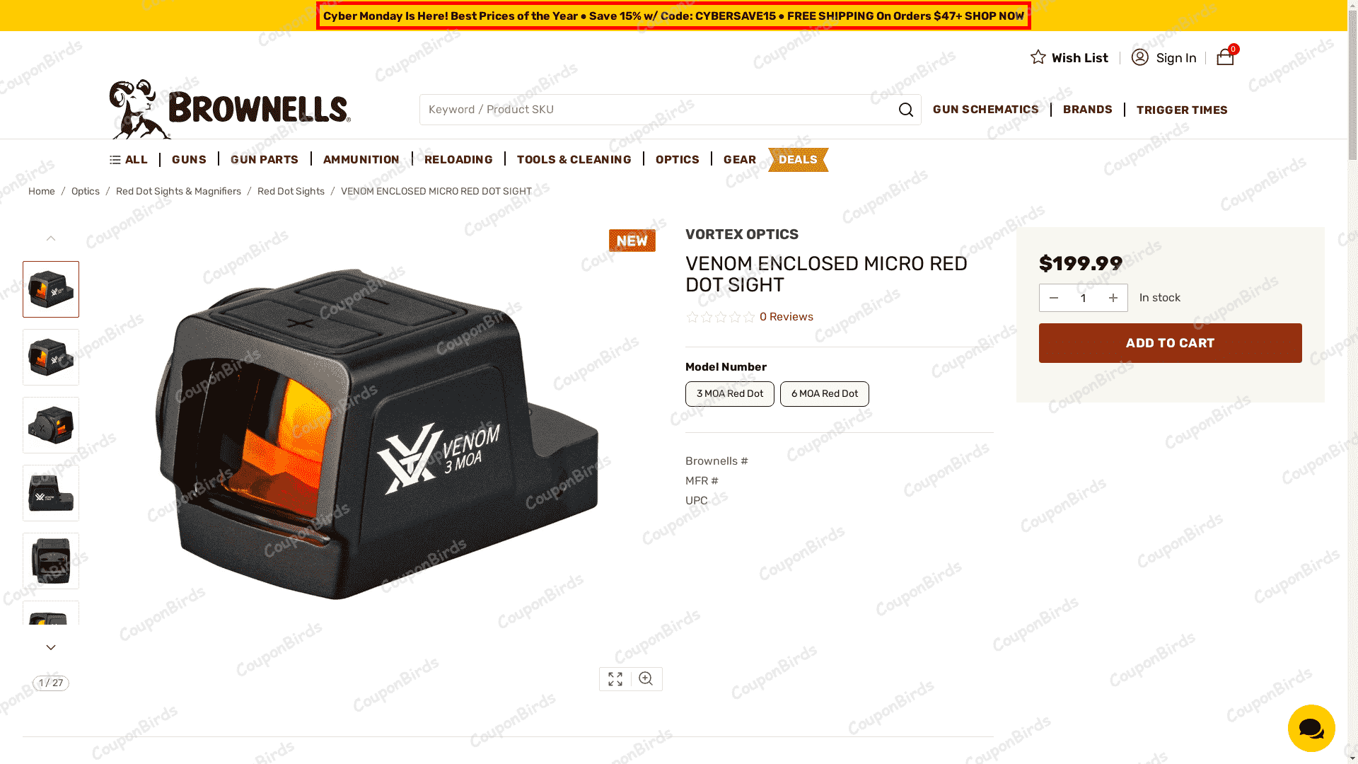 15% Brownells Promo Code Verification Screenshot