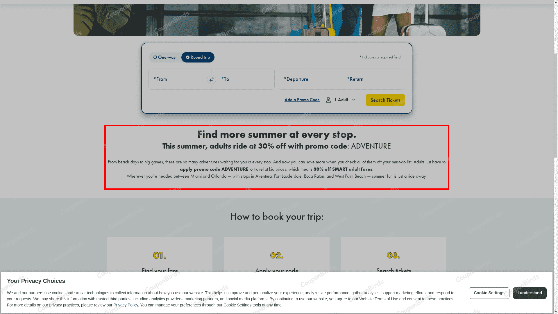 30% Brightline Promo Code Verification Screenshot