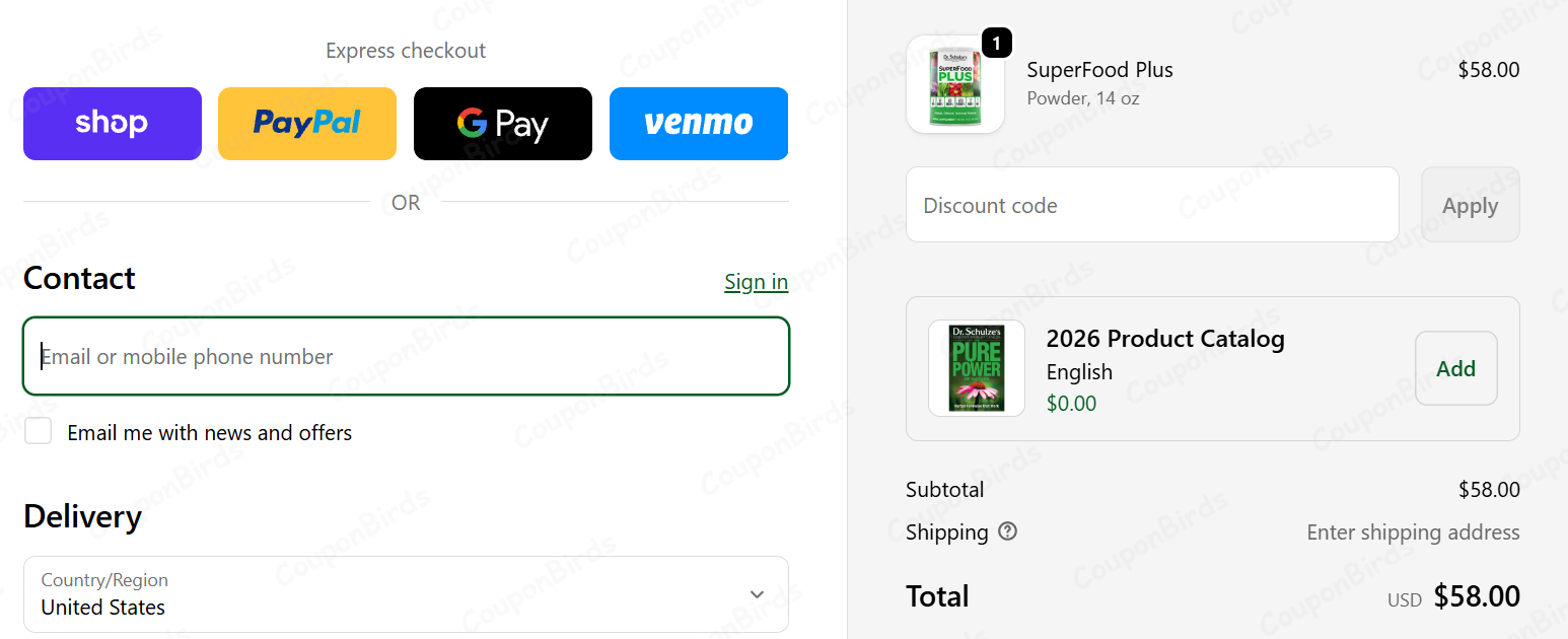How to Redeem Dr. Schulze's Coupon Code